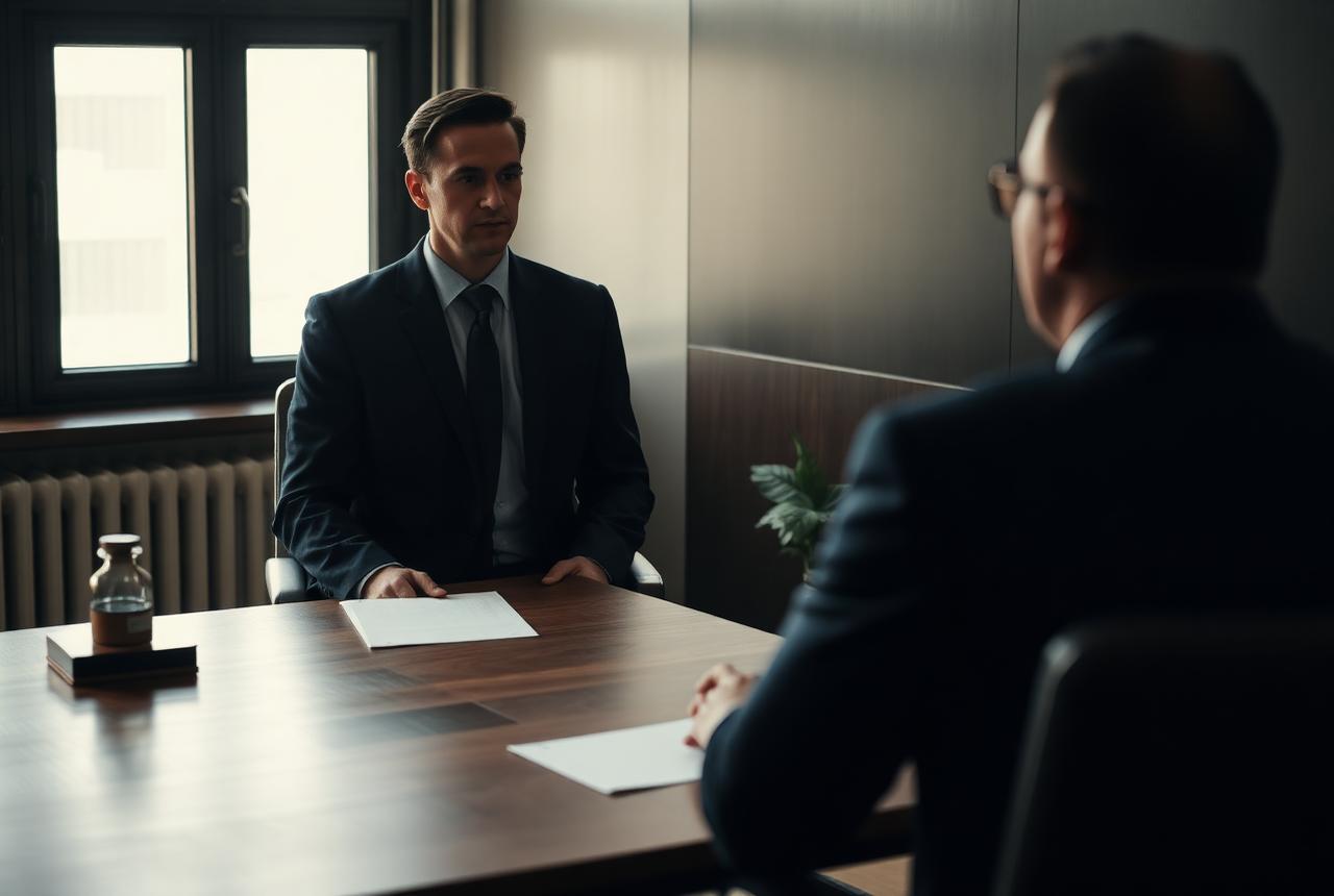 Executive candidate in a confidential interview